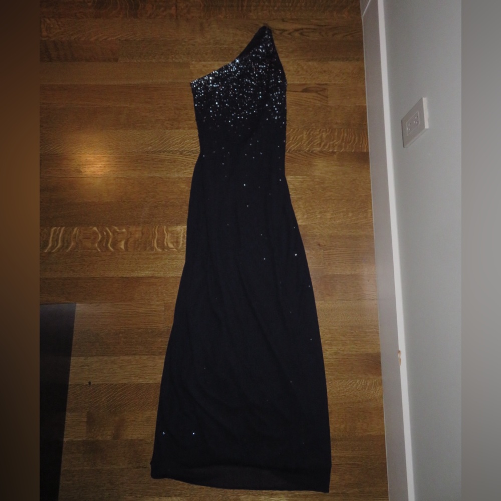 Laundry By Shelli Segal Black One Shoulder Dress